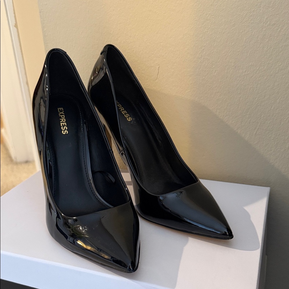 Express Glossy Black Women's Heels